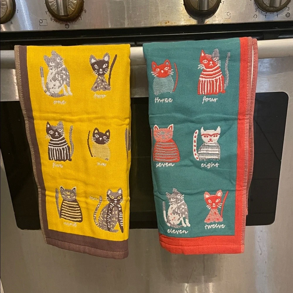 Shmily Towel Cat Print Towel Set